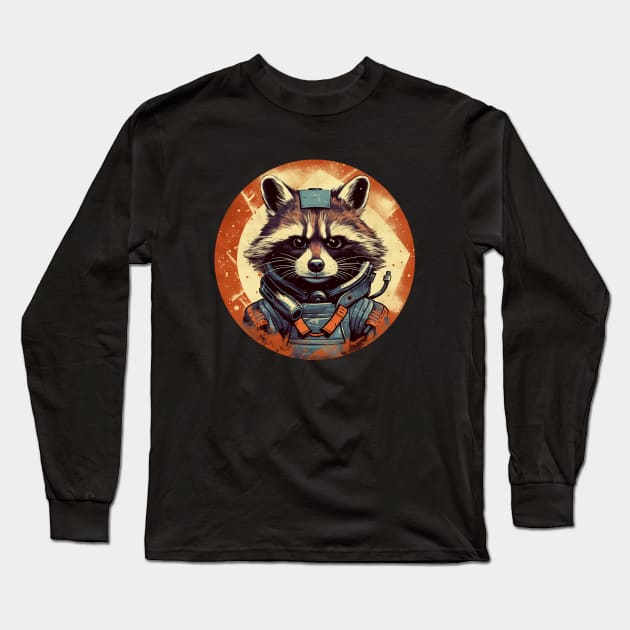 Rocket Raccoon Long Sleeve T-Shirt by DavidLoblaw